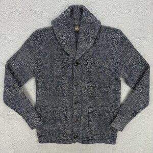 RRL Cardigan Mens Small Navy Blue Shawl Knit Sweater Double RL Polo Ralph Lauren
